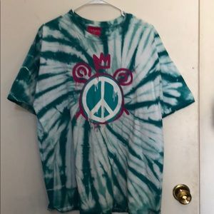 Mishka tie dye peace bear mop t shirt large